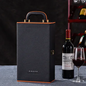 Подарочная коробка для красного вина, коробка для упаковки красного вина с одинарной и двойной ручкой из страз, коробка для вина, универсальная упаковочная коробка
