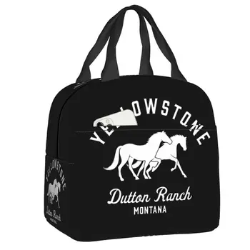 Dutton Ranch Yellowstone Lunch Bag Женская Многоразовая Сумка-Холодильник с Термоизолированным Ланч-Боксом для Школьного Офиса Для Хранения Еды Bento Box