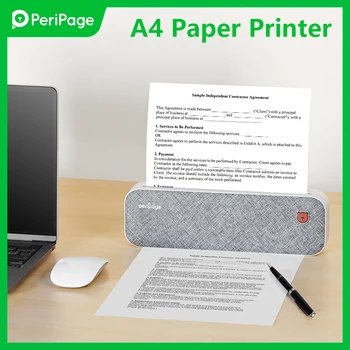 Мини-принтер PeriPage A4 С прямой термопереносом Беспроводной мобильный Фотопринтер Поддержка подключения USB BT Шириной бумаги 2 