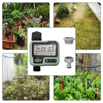 Цифровой контроллер орошения, ЖК-экран, Контроллеры орошения газона с синхронизацией, Программируемые непромокаемые садовые инструменты с батарейным питанием.