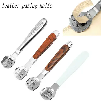 Нож для снятия скошенной кожи Skiver Кожаный нож для снятия скошенной кожи с твердой деревянной ручкой, инструмент для резки кожи, Металлическое практичное лезвие ручной работы