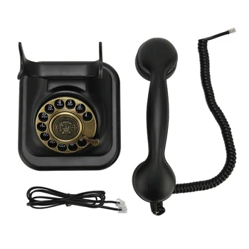 Ретро телефон Винтажный телефон с бронзовым циферблатом, покрытым цинковым сплавом, вращающийся набор номера для офиса