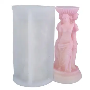 3D Римская колонна Формы для свечей Скульптура Венеры Силиконовая форма Форма для человеческого тела Эпоксидное литье Формы для мыла для свадебного ужина своими руками