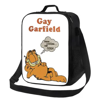 Веселые изолированные сумки для ланча Gay Garfields для женщин, Забавный кот, сменный холодильник, термос для еды, ланч-бокс для школьников