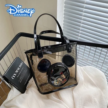 Модная прозрачная сумка с мультяшным принтом Disney Mickey Doll, универсальная сумка через плечо, сумка-мессенджер, подарки для девочек