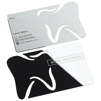 Изготовленные на заказ металлические визитки с лазерной гравировкой, бланк роскошной визитной карточки из нержавеющей стали, NFC