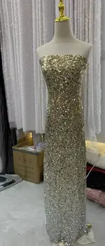 Роскошная кружевная ткань с пайетками ZH-13066822, тюлевая кружевная ткань с пайетками, Африканская кружевная ткань высокого качества для женского платья
