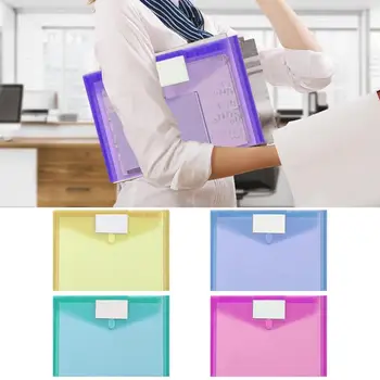 Сумка для файлов на кнопке AA4, красочная офисная папка, Водонепроницаемая Пылезащитная сумка для хранения файлов, легкая для повседневной работы учебы путешествий