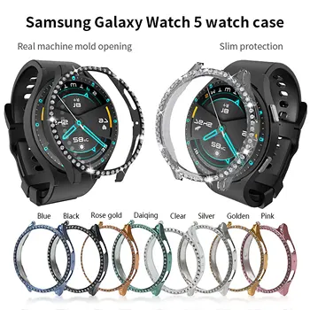 Алмазный Чехол для Samsung Galaxy Watch 5 40 мм 44 мм Чехол Для Часов Smart Watch PC Полый Бампер Защитный Чехол Аксессуары