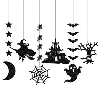 Подвеска для Хэллоуина, паук, ведьма, Призрачная летучая мышь, декор для входной двери, Многоразовая вешалка для тыквы на Хэллоуин, для входной двери, Хэллоуин