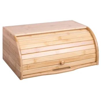 Хлебница из натурального бамбука, хлебница с рулетом, бамбуковая корзина для хранения с ручкой