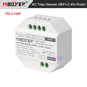 Miboxer Tuya APP WiFi СВЕТОДИОДНЫЙ Симисторный RF Кнопочный Диммер AC 110V 220V TRI-C1WR 2.4 G Беспроводной Пульт Дистанционного Управления для Лампы Накаливания