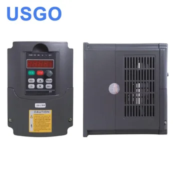 USGO 2.2kw Частотно-регулируемый привод VFD 380v VFD Инвертор 3HP Входной частотный преобразователь 3HP для регулирования частоты вращения двигателя шпинделя
