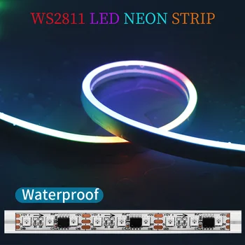 WS2811 Мягкая Гибкая светодиодная Неоновая лента 72/96 светодиодов/М Адресуемая RGB/ RGBIC Smart Dream Color tube tape используется для помещения DC12/24V