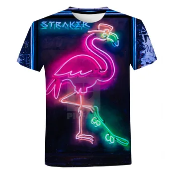 Новая летняя модная художественная яркая неоновая футболка с граффити 3D, мужская и женская повседневная уличная крутая футболка Оверсайз