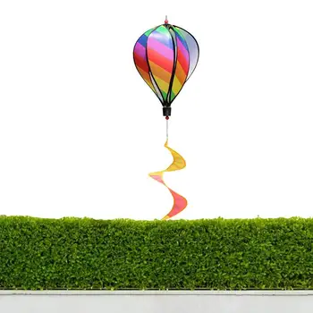 Радужный воздушный шар, красочный вращающийся садовый спиннер, вращающаяся ветряная мельница, подвесное украшение на открытом воздухе, Радужная вертушка