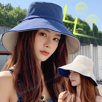 Двусторонняя складная шляпа-панама для женщин и девочек, летняя солнцезащитная шляпа с козырьком, рыбацкая кепка, солнцезащитные шляпы с широкими полями, защищающие от ультрафиолета, кепки