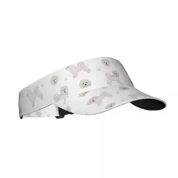 Спортивная Солнцезащитная кепка с регулируемым козырьком, защита от ультрафиолета, Пустая Верхняя часть, солнцезащитная кепка для тенниса, гольфа, бега, милая Бишон-Фризе