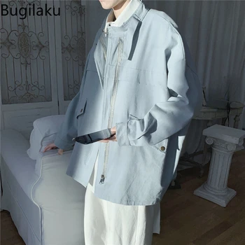 Новая мужская рабочая куртка свободного кроя в гонконгском стиле Bugilaku для весенне-осеннего сезона, модная и универсальная корейская версия