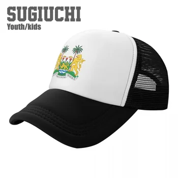 Детская сетчатая кепка, Шляпа с эмблемой Сьерра-Леоне, Бейсболки для молодежи, мальчиков и девочек, Детские шапки для учеников, Спорт на открытом воздухе, Унисекс