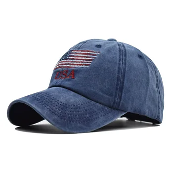 Популярная бейсбольная классическая шляпа со старым американским флагом США из 100% хлопка