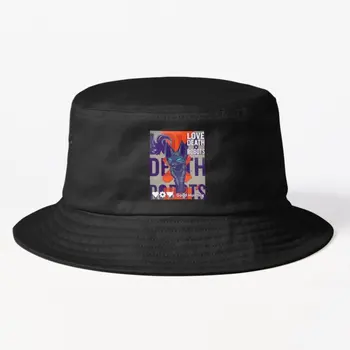 Шляпа-ведро Love Death Robots, Модная однотонная летняя кепка с изображением Черной Рыбы, Летние кепки для женщин и мальчиков, Дешевая повседневная одежда в стиле хип-хоп, спорт