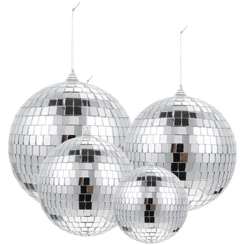 4 шт. Серебряная люстра, стеклянный шар KTV, Зеркальные шары для дискотеки, Подвесной пенополиэтилен
