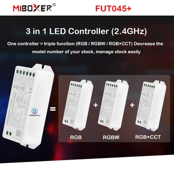 Miboxer RGB RGBW RGBCCT 3 в 1 Контроллер светодиодной ленты FUT043 + DC12V-24V Max15A 2,4 ГГц Переключение 3 режимов вывода с помощью одной кнопки