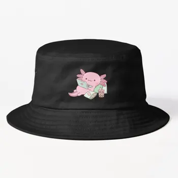 Милая, Пугающая Аксолотлевая Шляпа-ведро Модные Однотонные Женские Черные кепки Повседневные Летние Хип-хоп Солнцезащитные Мужские Весенние
 Рыба
