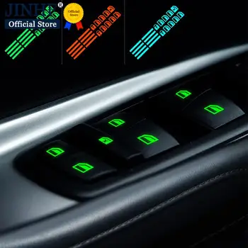 1шт автомобильный стеклоподъемник Светящиеся наклейки на кнопки включения Дверного стеклоподъемника Украшение ночного защитного выключателя Флуоресцентные наклейки