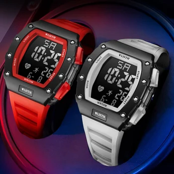 Модные светодиодные военные электрические часы, мужские водонепроницаемые светящиеся часы с большим циферблатом, Студенческие Креативные Спортивные Крутые цифровые наручные часы