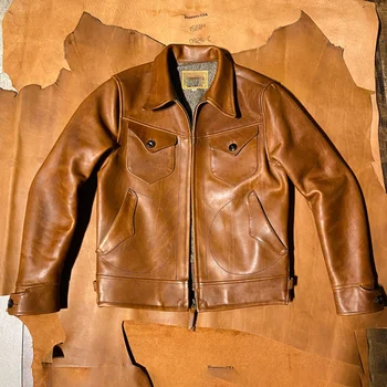 Осенние мужские куртки из искусственной кожи с толстыми молниями, модный отложной воротник, однотонное мотоциклетное оригинальное крутое шикарное пальто 21Z1462