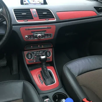 Для Audi Q3 2013-2018 Внутренняя Центральная панель управления, дверная ручка, 5D наклейки из углеродного волокна, аксессуары для стайлинга автомобилей