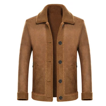 Новая Бутик-Шерстяная куртка, Мужская Флисовая куртка в британском стиле, Зимняя Замшевая куртка, Мужское Шерстяное пальто высокого качества