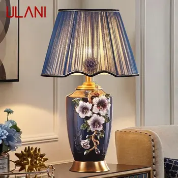 Настольная лампа ULANI Modern Ceramics LED Vintage Creative Роскошная Латунная настольная лампа для дома, гостиной, кабинета, прикроватной тумбочки в спальне