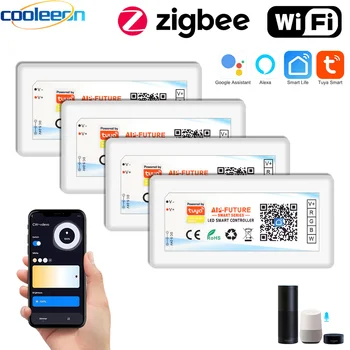 Tuya Zigbee Wifi Светодиодный Контроллер Smart Dimmer 5V 12V 24V Светодиодная Лента DIM CCT RGB RGBW Alexa Google Home APP Пульт Дистанционного Управления
