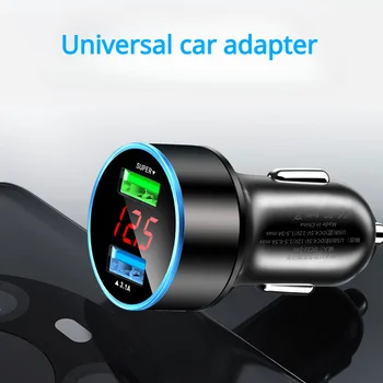 Usb Qc 3.0 Многофункциональный Универсальный светодиодный вольтметр, Портативное автомобильное зарядное устройство, адаптер, прочный прикуриватель для мобильных телефонов