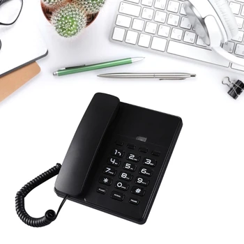 Проводной стационарный телефон HCD для домашнего офиса, настольный телефон в отеле на английском языке, стационарный офисный проводной телефон