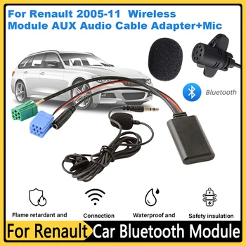 Автомобильный модуль Bluetooth, громкая связь, автомобильный Bluetooth-адаптер, кабель с микрофоном, аудиокабель, адаптер для Renault, радио с обновлением ISO 6Pin