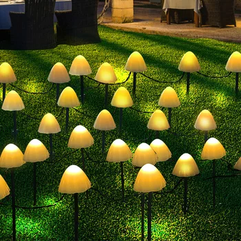100/200 светодиодных Рождественских грибных солнечных гирлянд на открытом воздухе, гирлянда из солнечных грибных гирлянд для вечеринки, свадебного декора сада