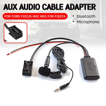 Кабель-адаптер Bluetooth Aux-ресивера с микрофоном Интерфейс Aux головного устройства для Ford для Focus Mk2 MK3 для Fiesta Audio