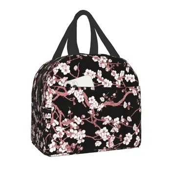 Сакура, дерево, Вишневый цвет, Изолированная сумка для ланча, Сменные цветы, цветочный термоохладитель, ланч-бокс для женщин, офис, Пикник, путешествия.