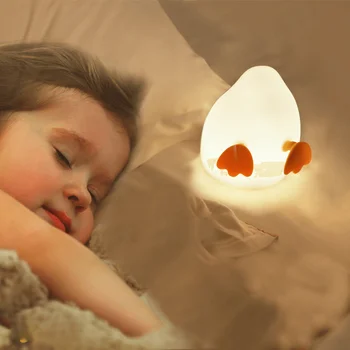 Милая лампа с утиной попкой, Ночник с уткой для детей, Силиконовая настольная лампа с животными для детской, Перезаряжаемая прикроватная настольная лампа Kawaii