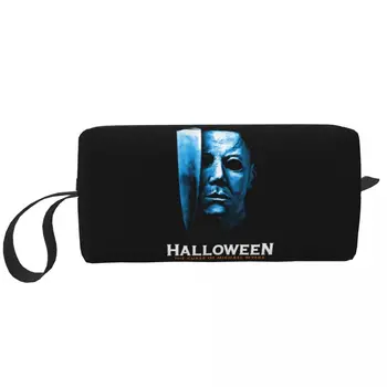 Изготовленная на Заказ сумка для туалетных принадлежностей Майкла Майерса на Хэллоуин с персонажем фильма ужасов, косметический органайзер для макияжа, женская коробка для хранения косметики Dopp Kit Box