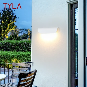 Современные настенные светильники TYLA В простом белом стиле, светодиодные IP65, водонепроницаемые, для наружных и внутренних балконных лестниц.
