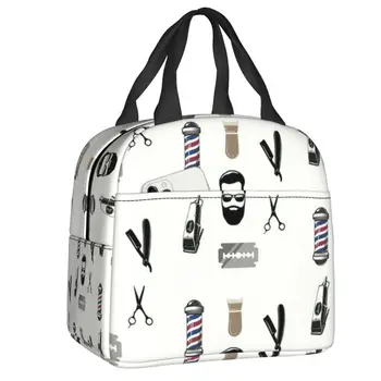 Парикмахерская Сумка для инструментов с рисунком, Термоизолированная сумка для ланча, женская сумка для ланча для работы, учебы, путешествий, коробка для бенто