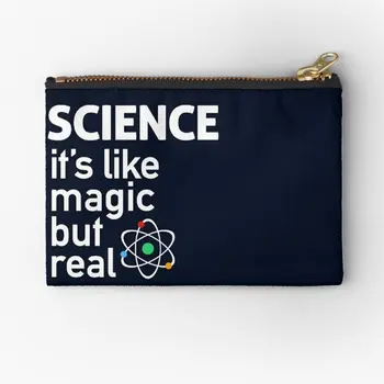Наука, Это как волшебство, Но настоящие сумки на молнии, нижнее белье, мужские ключи, Косметичка для мелочей, карман для трусиков для монет