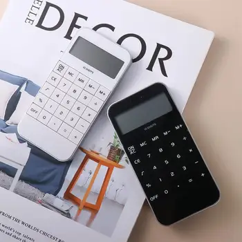 Портативный мини-электронный цифровой калькулятор, модные черно-белые офисные школьные принадлежности