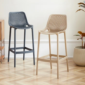Пластиковые дизайнерские барные стулья Высотой со стойку в гостиной, современные скандинавские барные стулья, Роскошная уличная мебель Taburete Alto SR50BC