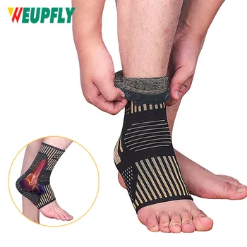 1 пара медных подтяжек для лодыжек, компрессионные рукава для поддержки ног для мужчин и женщин, стабилизатор лодыжки для спортивной защиты